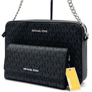 Michael Kors Large Jet Set Travel Logo Crossbody Bag & Matching Trifold Wallet